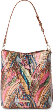 Brahmin Celina Croc Embossed Leather Bucket Bag in Sunleaf at Nordstrom