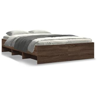 Berkfield Home Bed Frame Frame Brown Oak 120x190 cm Small Double Wood