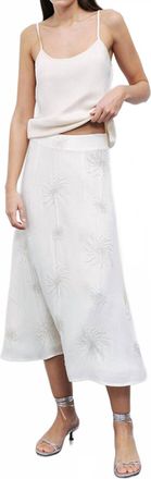 Nocturne Beaded Midi Skirt In Cream