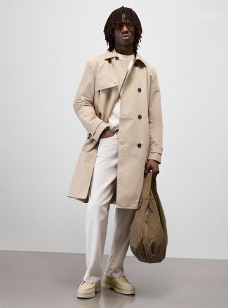 Le 31 Mens Belted double-breasted trench coat