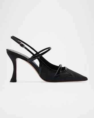 Alexandre Birman 85mm Tita Moire Slingback Pumps