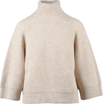 PESERICO Truien & Vesten, Dames, Beige, M, Wol, English Rib Sweater