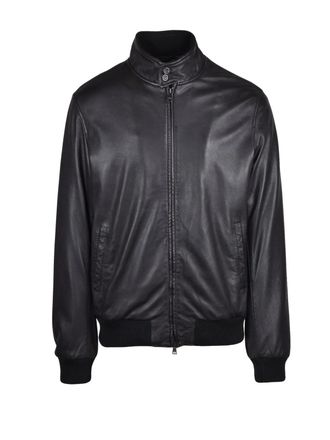 Mabrun Black Frank Quilted Interior Leather Jacket
