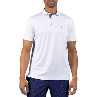 Tailorbyrd M&eacute;lange Mesh Performance Polo in White at Nordstrom Rack, Size Xx-Large
