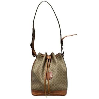 Celine Pre-owned Bucket Bags, female, Beige, Size: ONE SIZE Pre-owned Macadam PVC Leather Shoulder Bag