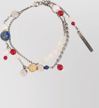 Dries Van Noten beaded bracelet natural stone pearls chain