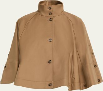 Max Mara Fulcro Single-Breasted Cotton Gabardine Cape