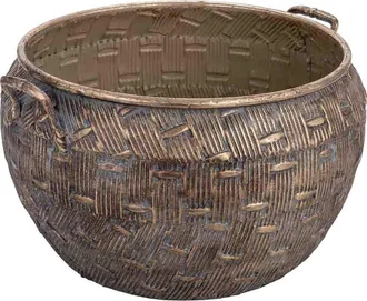 Wanderlust Deco Macetero De Metal Dorado 44x42x24 Cm