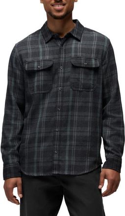 Prana Westbrook Plaid Recycled Blend Button-Up Shirt in Coal Shadow at Nordstrom, Size Xx-Large