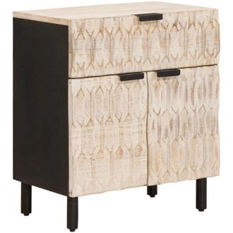 vidaXL Bedside Cabinet White 50 x 33 x 60 cm Solid Mango Wood vidaXL