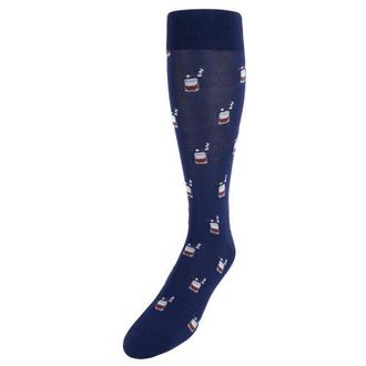 Trafalgar Store Jacks Bourbon and Cigar Over The Calf Mercerized Cotton Socks in Navy Blue at Nordstrom