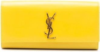 Saint Laurent Pre-owned Clutches, female, Yellow, Size: ONE SIZE Pre-owned Monogram Cassandre Clutch Bag