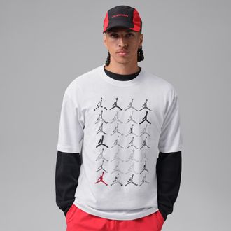 Nike Jordan Mens Jordan Brooklyn Crew T-Shirt in White | IO0123-100