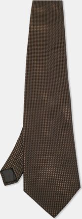 Lanvin Brown Patterned Silk Traditional Tie