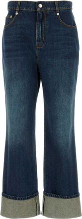 Alexander McQueen Jeans dritti con vita media - Blu