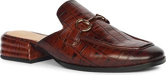 SaintG Savannah Croc Embossed Mule in Chocolate at Nordstrom, Size 11Us