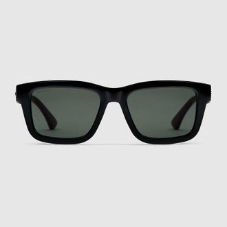 Gucci Rectangular Frame Sunglasses, Black