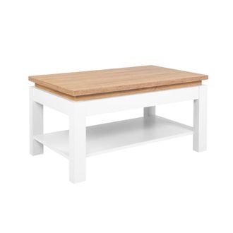 Petits Meubles Mesa de centro estratificado Blanco marr&oacute;n