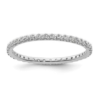 Diamond2Deal 14k White Gold Lab Grown Diamond Eternity Wedding Band Ring 1/2Ct Clarity- VS Color- D-E