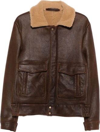 Salvatore Santoro Jack met lammy kraag - Bruin