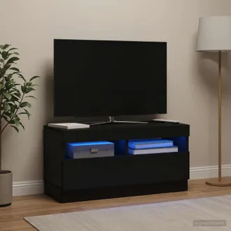 vidaXL Vidaxl Mobile Tv Led Nero Legno Ingegnerizzato