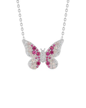 Sphera Milano Silver Cz Butterfly Necklace
