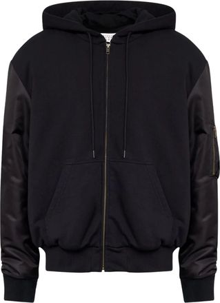 Maison Margiela Black Drawstring Hood Cotton Casual Jacket
