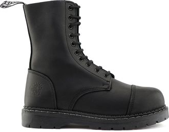 Grinders Unisex Black Stag ACS Leather Steel Toe Cap Lace Up Boots