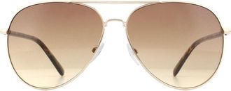 Calvin Klein Aviator Mens Gold Tortoise Brown Gradient Sunglasses Metal (archived) - One Size