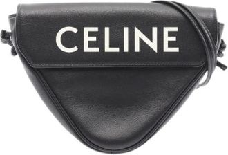 Celine Pre-owned Triangle Leren Schoudertas - Dames - Vintage Schoudertas - Zwart - ONE Size - Leer - Vintage