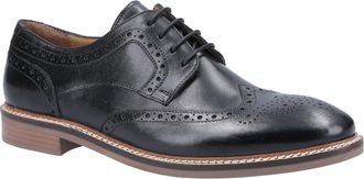 Hush Puppies Bryson Leren Heren Zwarte Brogues Schoenen