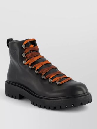 Prada leather lace-up ankle boots