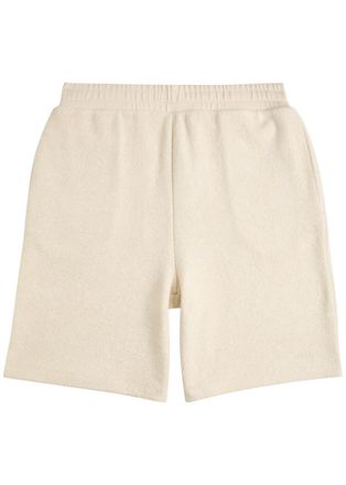 Ami Ami Paris Logo-embroidered Towelling Cotton-blend Shorts - Ivory - XL