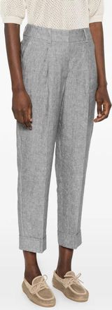PESERICO Womens Pleated Cuffed Trousers Ss26 W