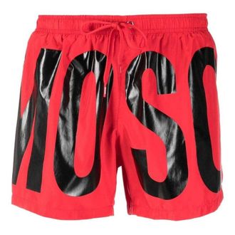 Moschino Mens Logo Swim Shorts (Red) - Size X-Large