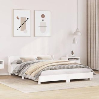 vidaXL Vidaxl - Estructura De Cama Sin Colch&oacute;n Madera De Pino Blanca 120x200 Cm