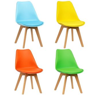 Kosy Koala Dining Chairs Set of 4 Four Colourful Mixed Leather Kitchen Table