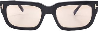 Tom Ford Ezra Brown Rectangular Mens Sunglasses FT1075 01E 54