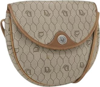 Dior Pre-owned Cross Body Bags, female, Beige, Size: ONE SIZE Pre-owned Honeycomb Canvas Shoulder Bag