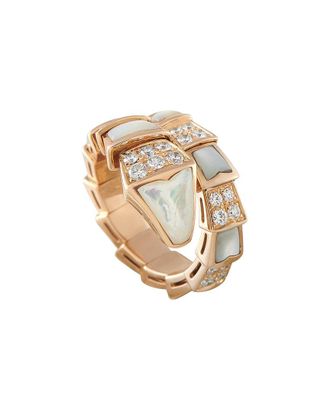 Bulgari 14K Mother Of Pearl Ring (Authentic Pre-Loved)