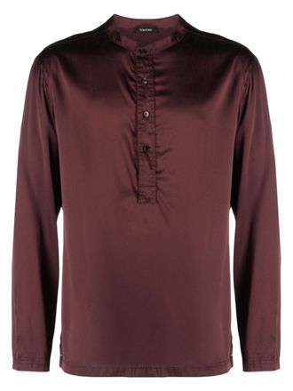Tom Ford Henley silk pyjama top - Brown