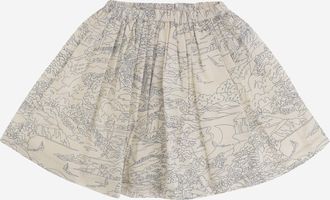 BONPOINT Girls Cotton Skirt With Illustrated Print