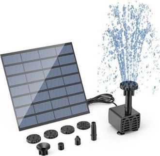 OEM Kit De Bomba De Agua Solar, Bomba Solar Para Fuente, Bomba De Agua Solar Para Fuente Con 6 Boquillas Para Bebederos De P&aacute;jaros, Estanques Y Jardines