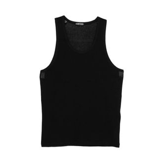 Tom Ford Sleeveless Tops, male, Black, Size: 2XL Crewneck Tank Top