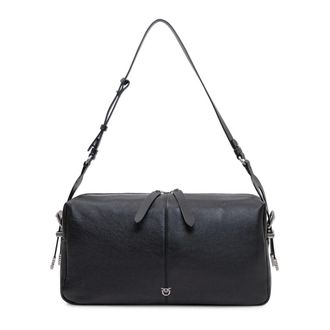 Pinko 24 Big Vitello New - Dames - Schoudertassen - Zwart - ONE Size - Leer - Tassen