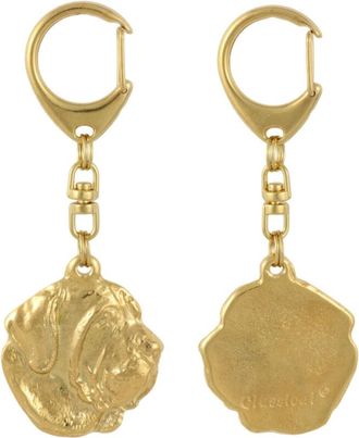 OEM Fila Brasileiro, Mast&iacute;n Brasile&ntilde;o - Llavero De Perro Ba&ntilde;ado En Oro, Decoraci&oacute;n De Bolso, Accesorio De Lujo De Art-dog