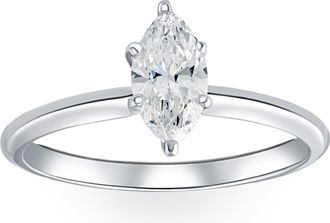 Pompeii3 Platinum.72Ct Marquise Natural Certified Diamond Solitaire Engagement Ring Size: 7