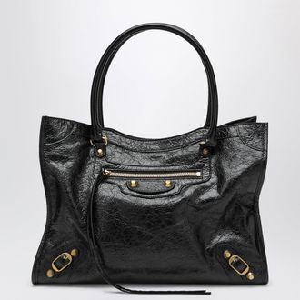 Balenciaga Le City small lambskin leather tote bag in black