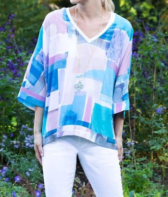 Tyler B&ouml;e Silk Watercolor Top In Multi