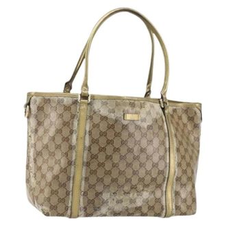 Gucci Pre-owned Tote Bags, female, Brown, Size: ONE SIZE Pre-owned Canvas Tote Bag